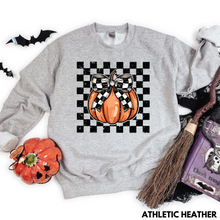 Load image into Gallery viewer, Checkered Pumpkin Crewneck